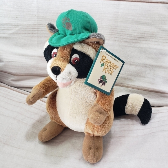 Ranger Rick Raccoon 8" Plush Stuffed Animal Vintage 1994 With Tag Embroidered - Picture 2 of 10